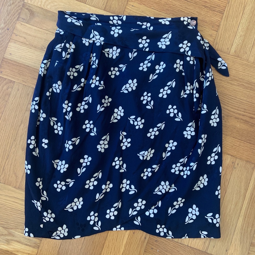 Vintage silk knee length skirt